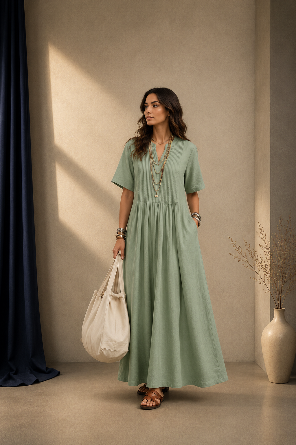 Robe Longue Élégance Naturelle