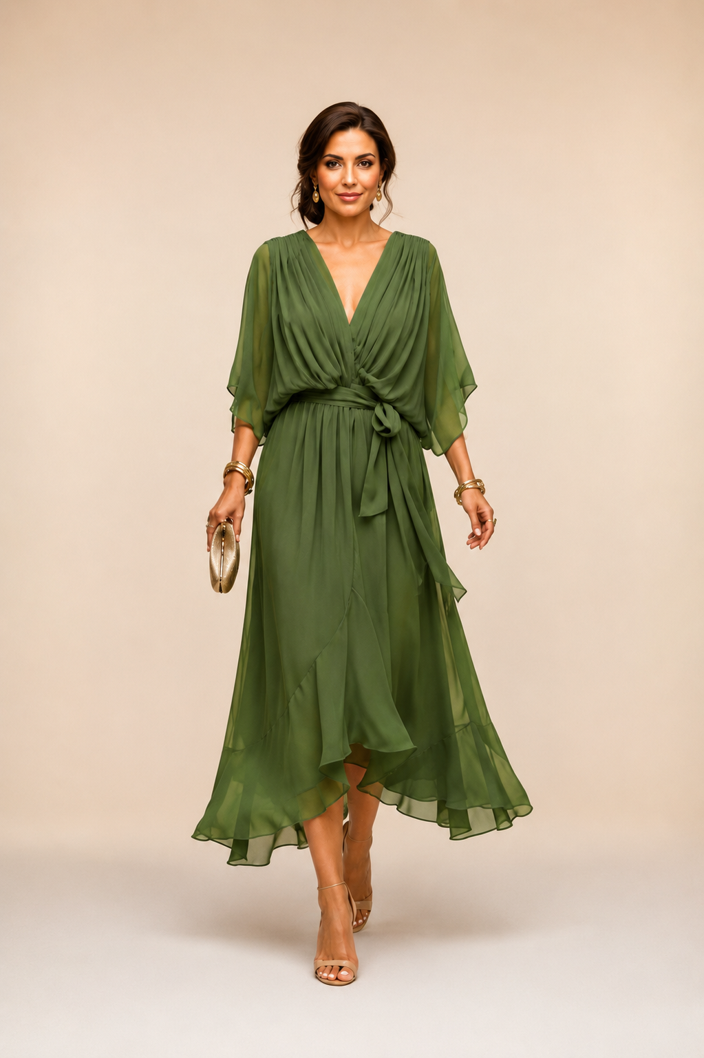 Eylune™ | ROBE EN MOUSSELINE À COL EN V