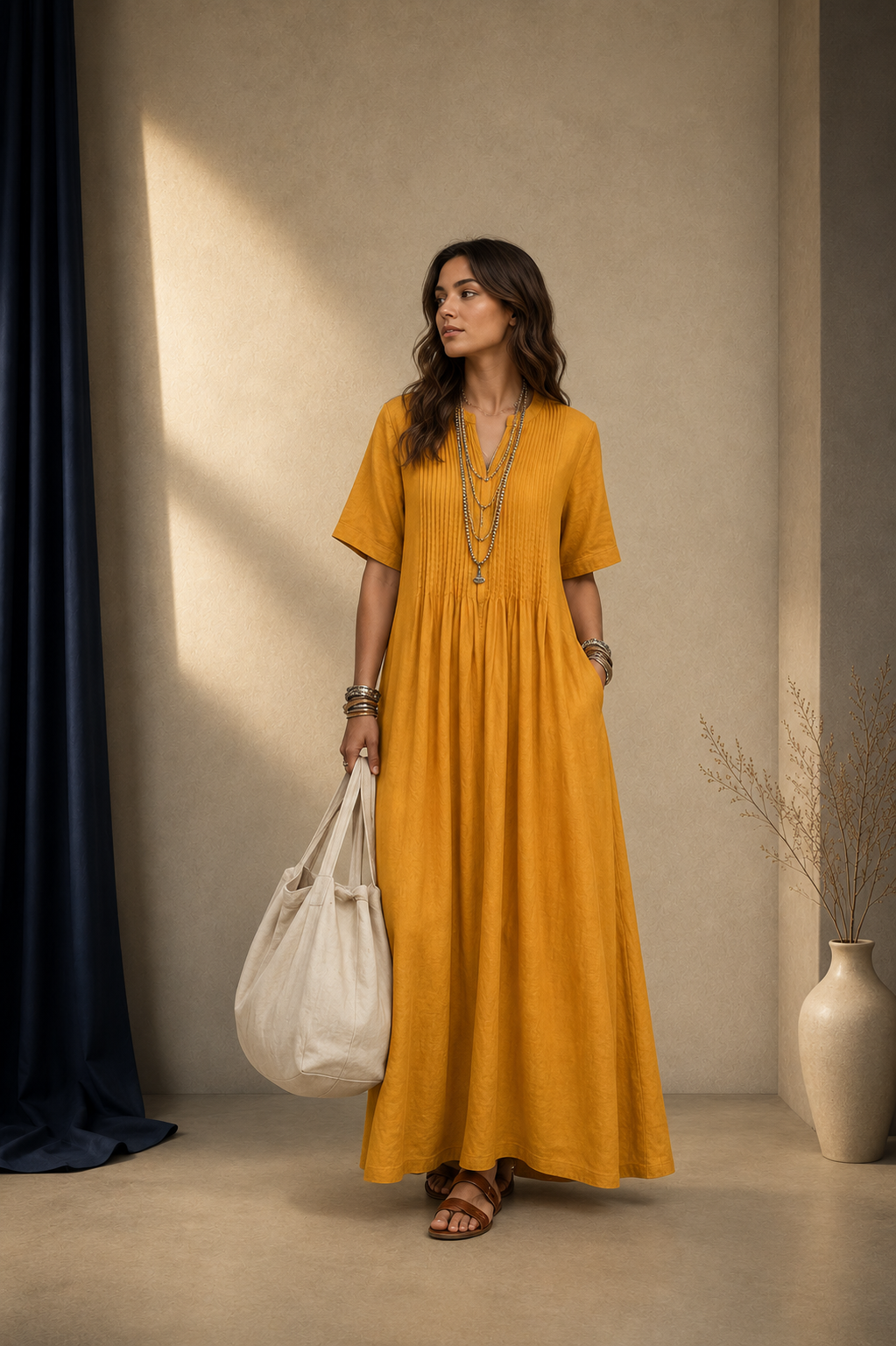 Robe Longue Élégance Naturelle