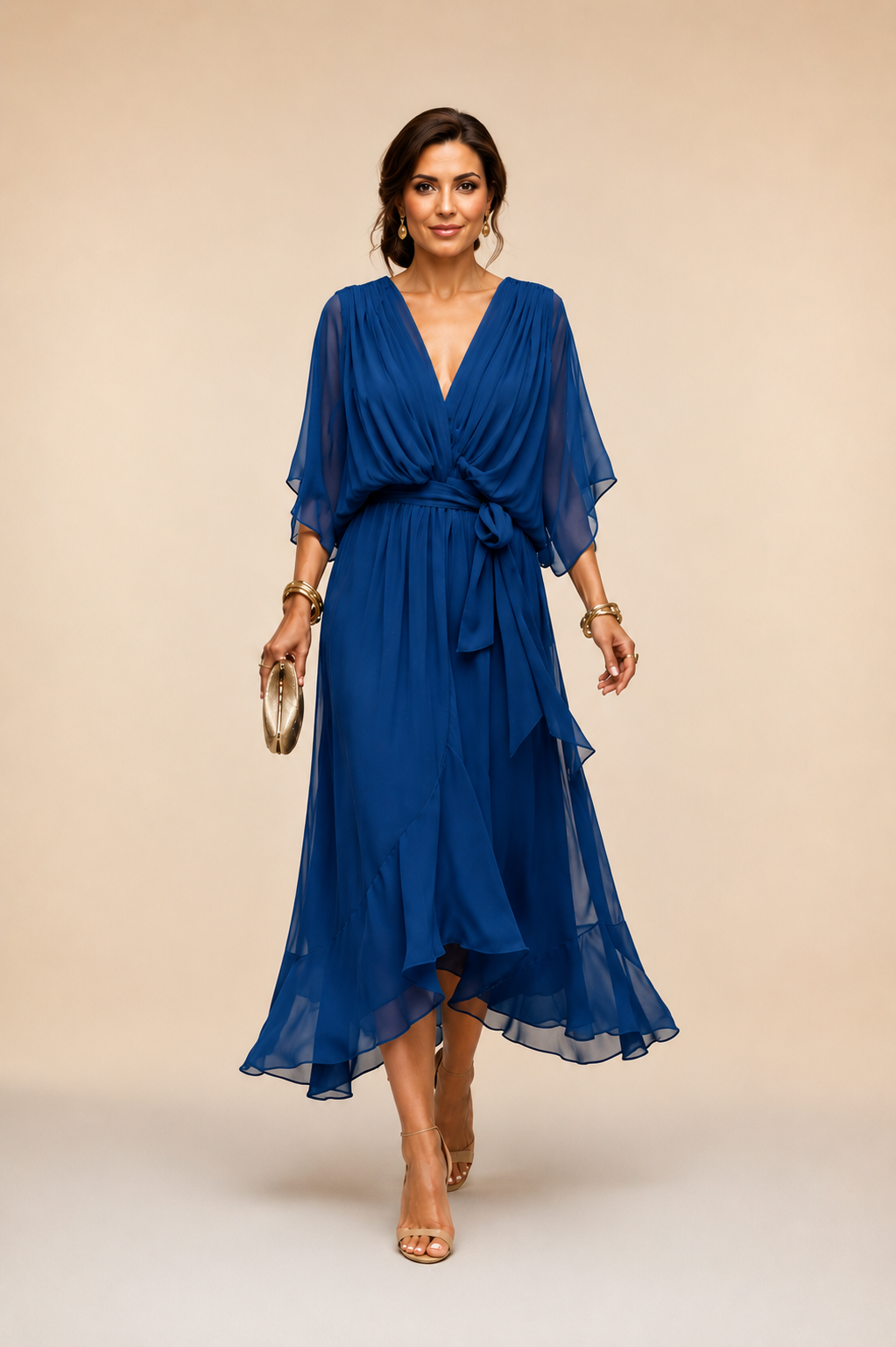 Eylune™ | ROBE EN MOUSSELINE À COL EN V