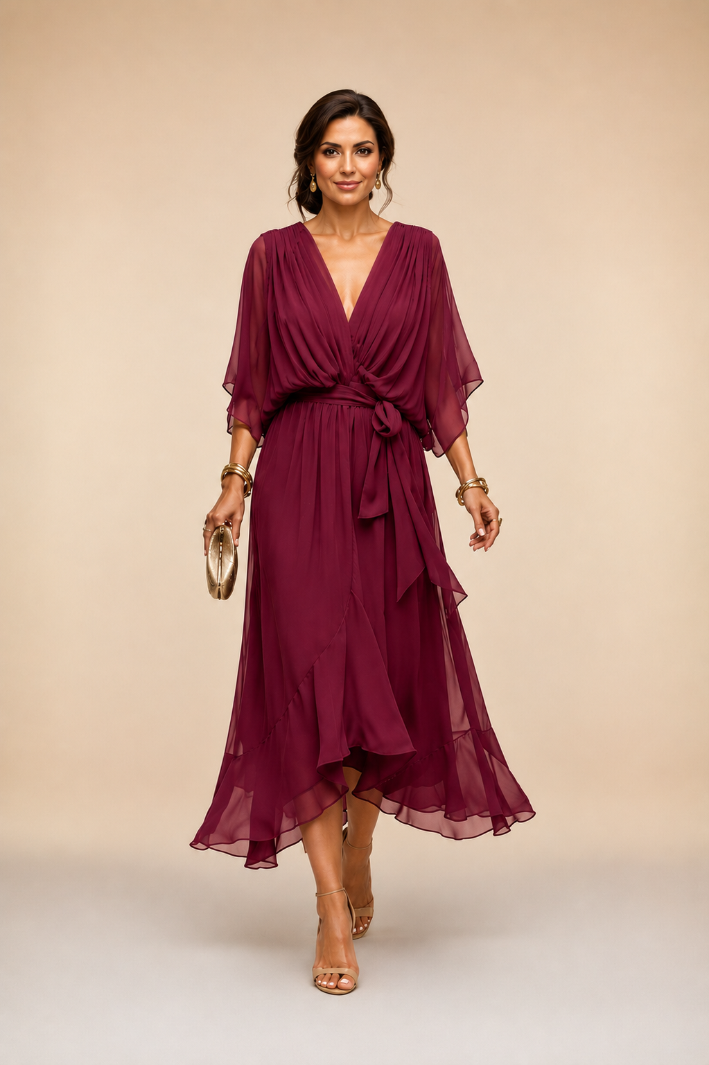 Eylune™ | ROBE EN MOUSSELINE À COL EN V